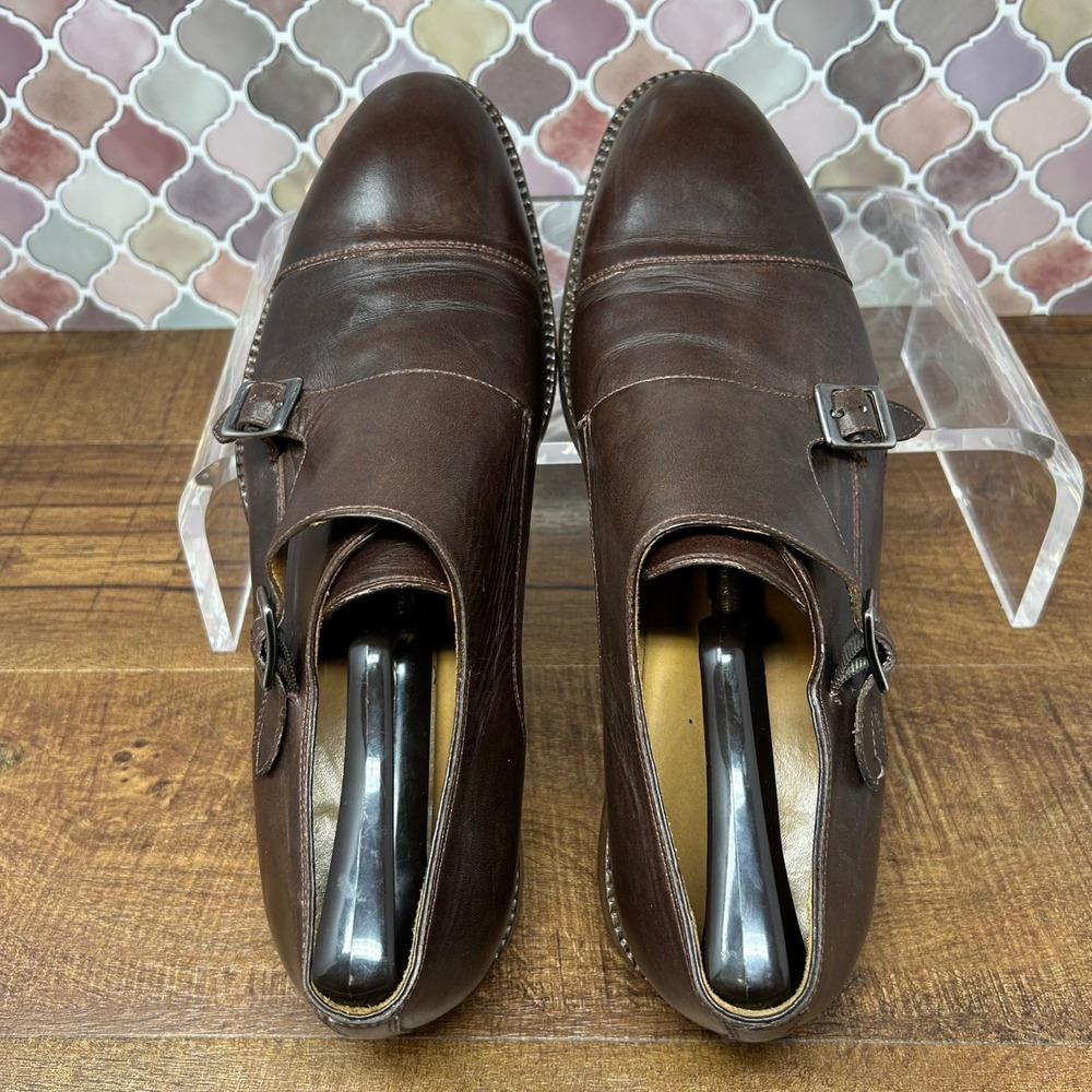 Mens Beckett Simonon Hoyt Monkstrap Cap Toe Dress Shoe, Brown Size 11